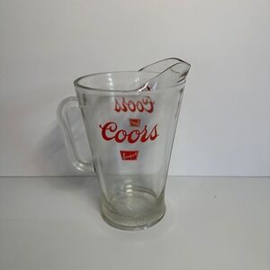 Vintage 1970s Coors Banquet Heavy‎ Large Glass Beer Pitcher 64 oz. Barware